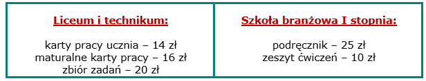 tabelka z cenami publikacji lo