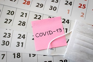 kartki z kalendarza covid 19 maseczka