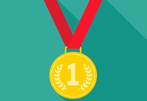medal na zielonym tle